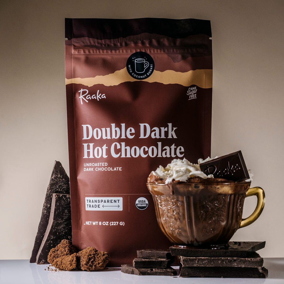 Double Dark Hot Chocolate with pieces of dark chocolate