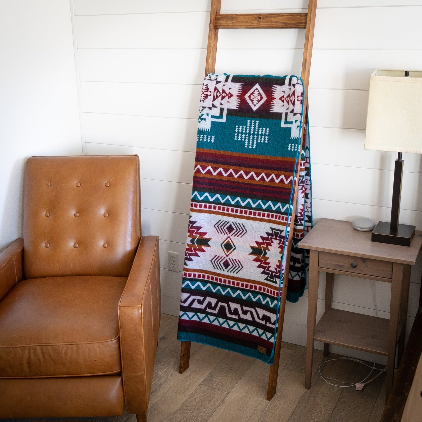 Andean Alpaca Wool Blanket - Turquoise