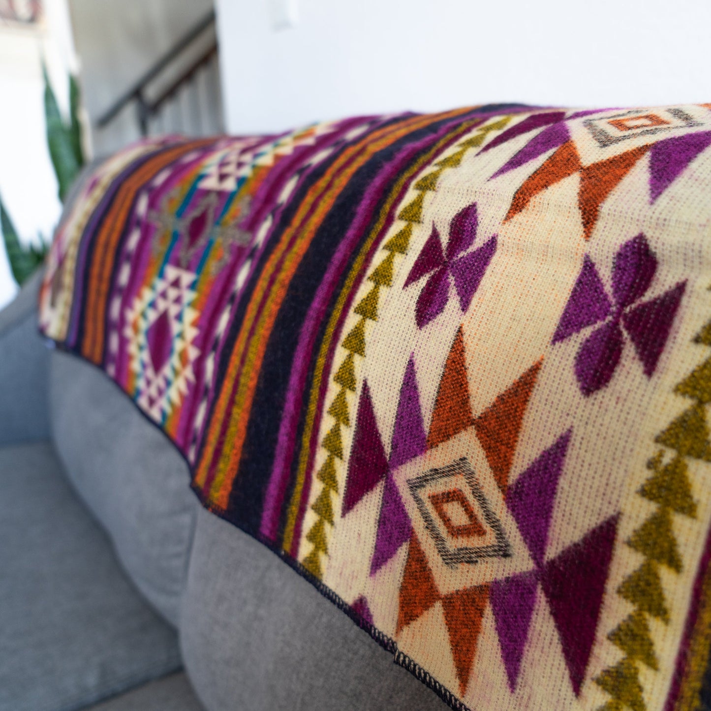 Andean Alpaca Wool Blanket - Amethyst