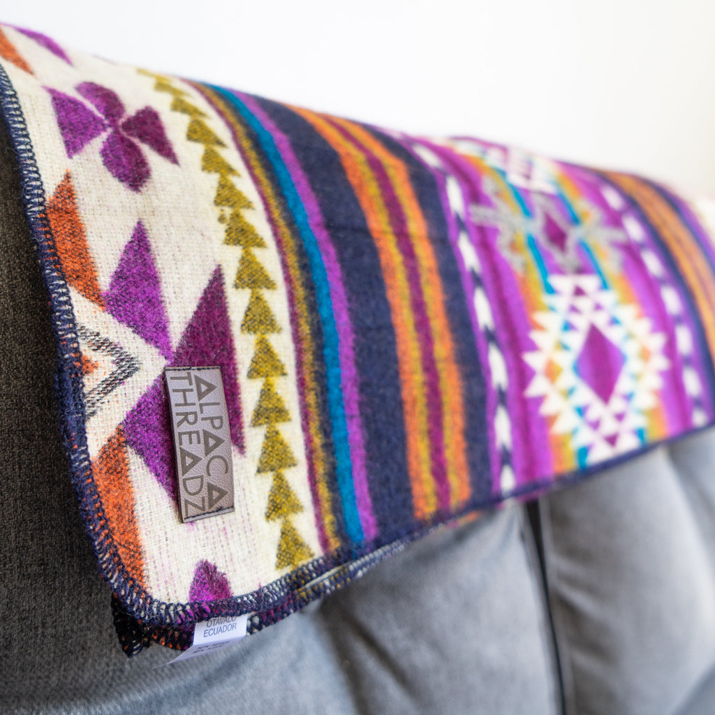 Andean Alpaca Wool Blanket - Amethyst