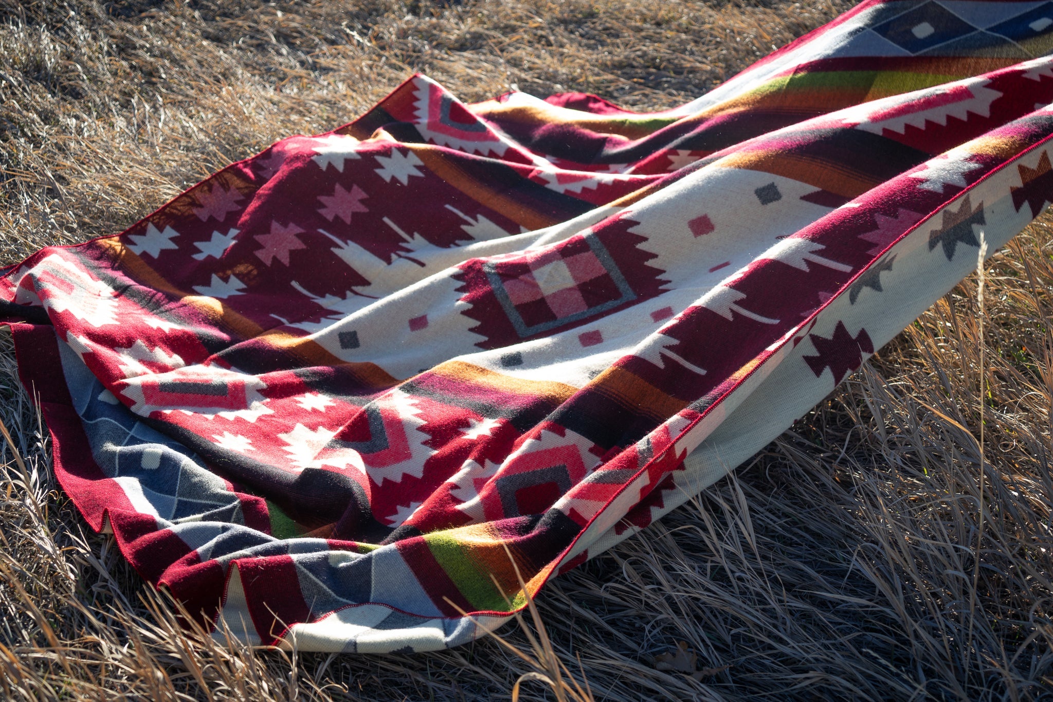 Andean Alpaca Wool Blanket - Rojo
