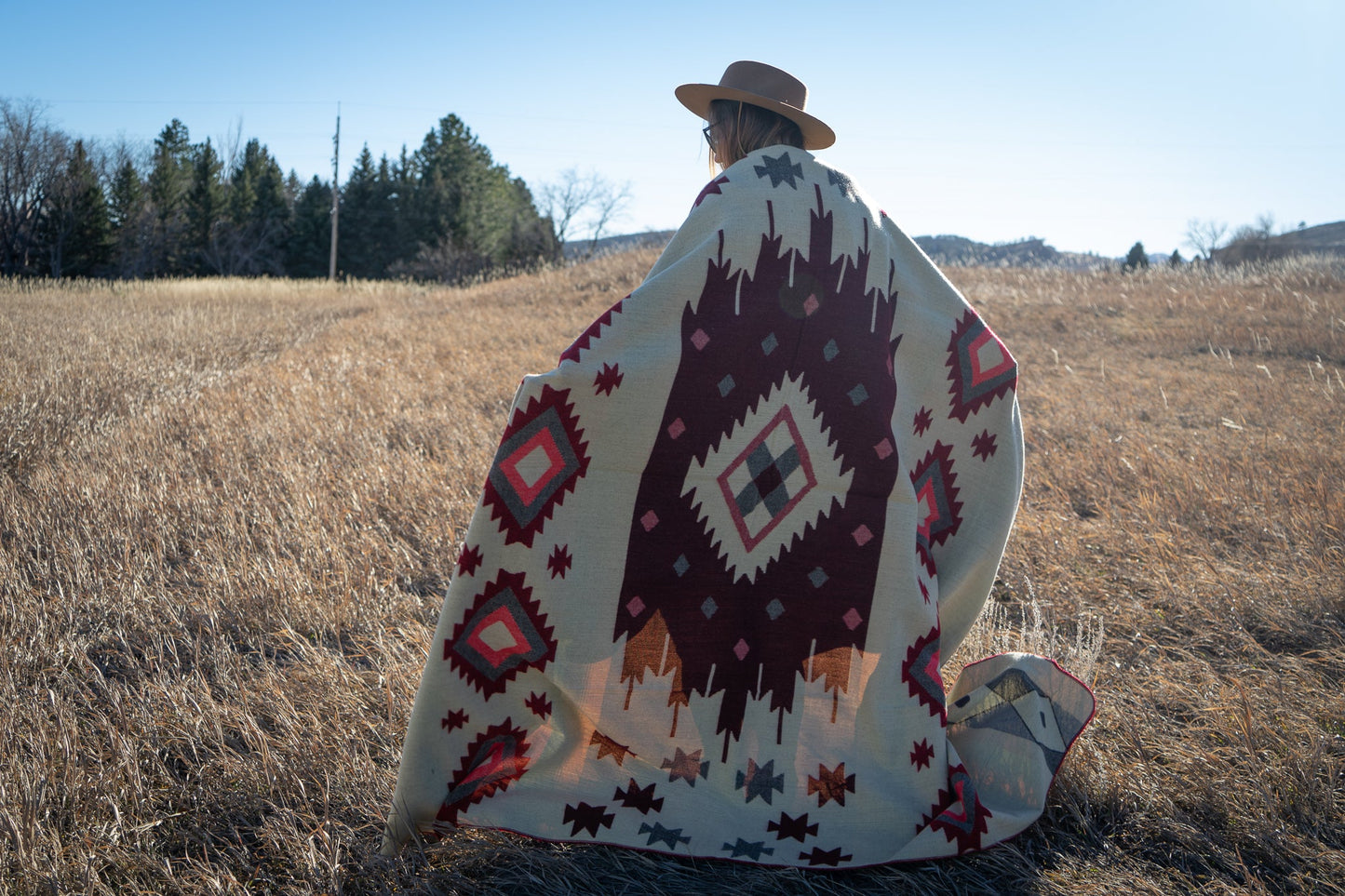 Andean Alpaca Wool Blanket - Rojo