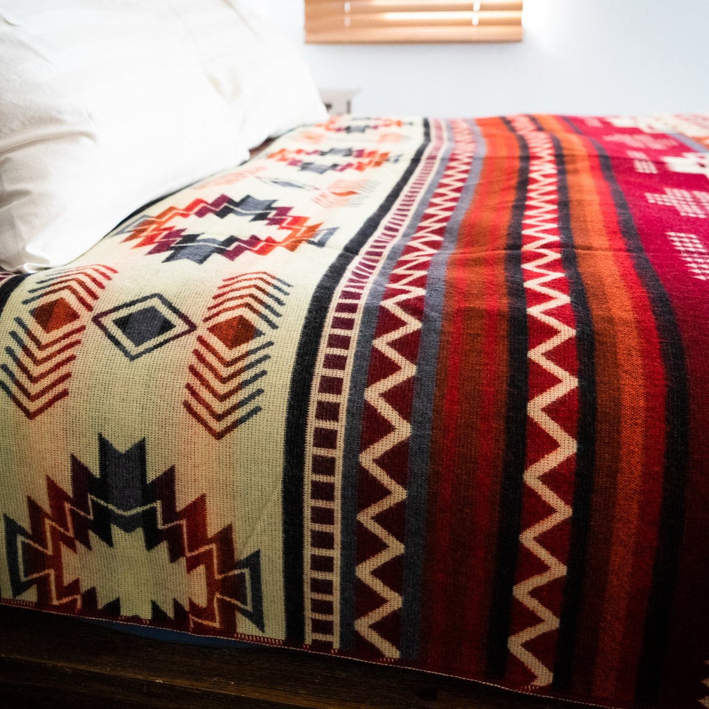 Andean Alpaca Wool Blanket - Wildfire