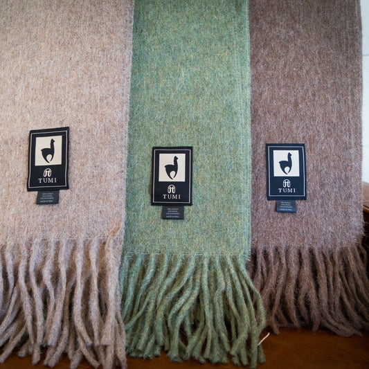 Alpaca Wool Throw Blanket - Solid Colors