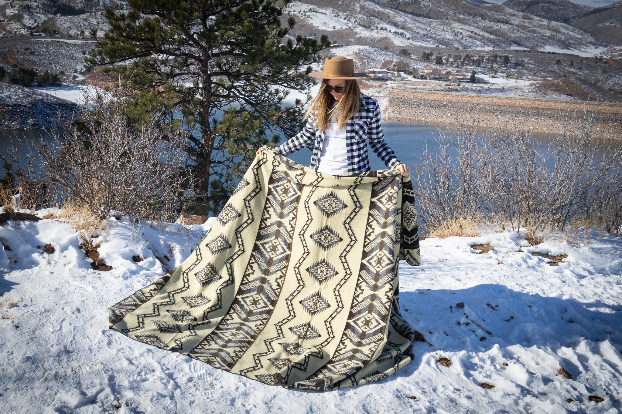 Andean Alpaca Wool Blanket - Slate