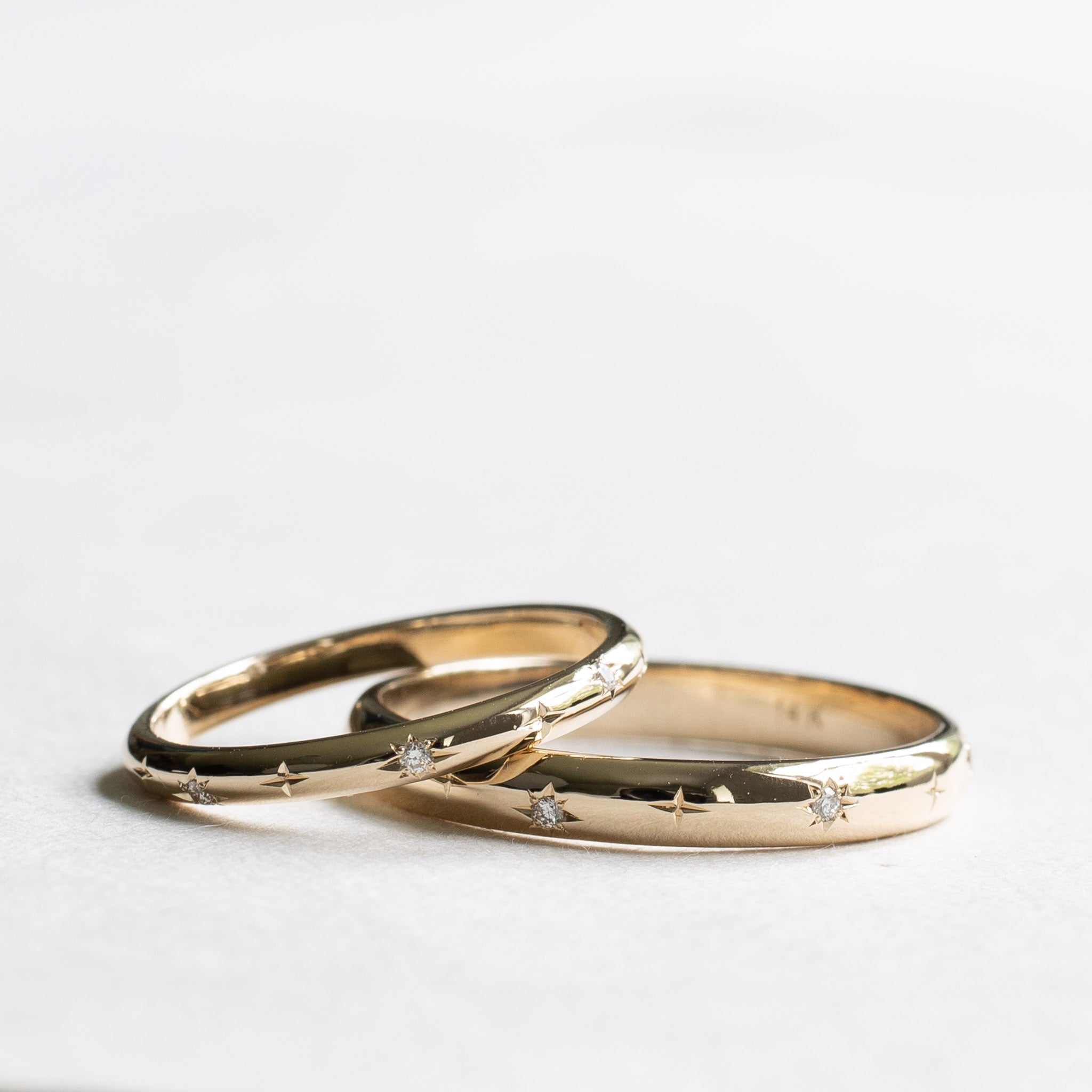 14K 3mm Starburst Diamond Band