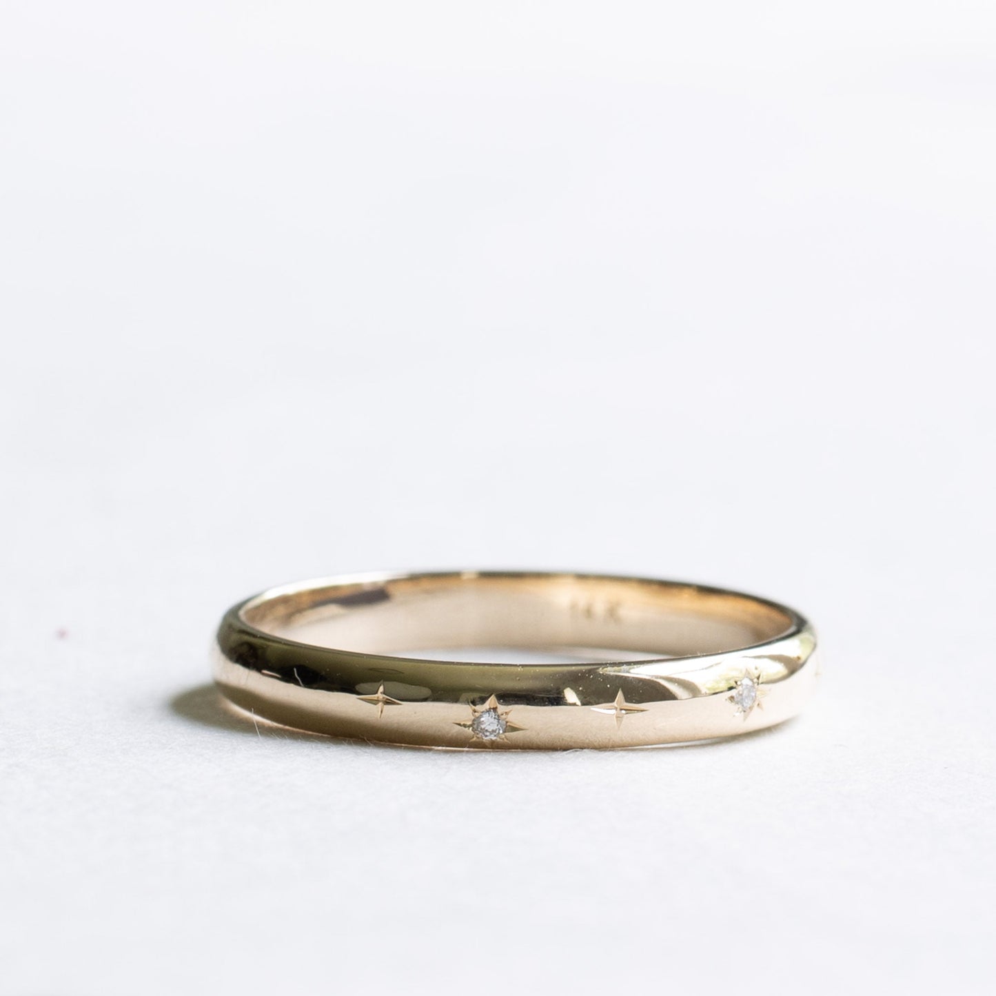 14K 3mm Starburst Diamond Band