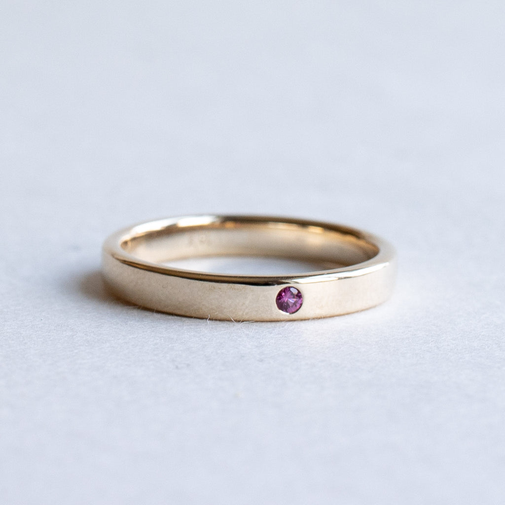 14K 3mm Ruby Band