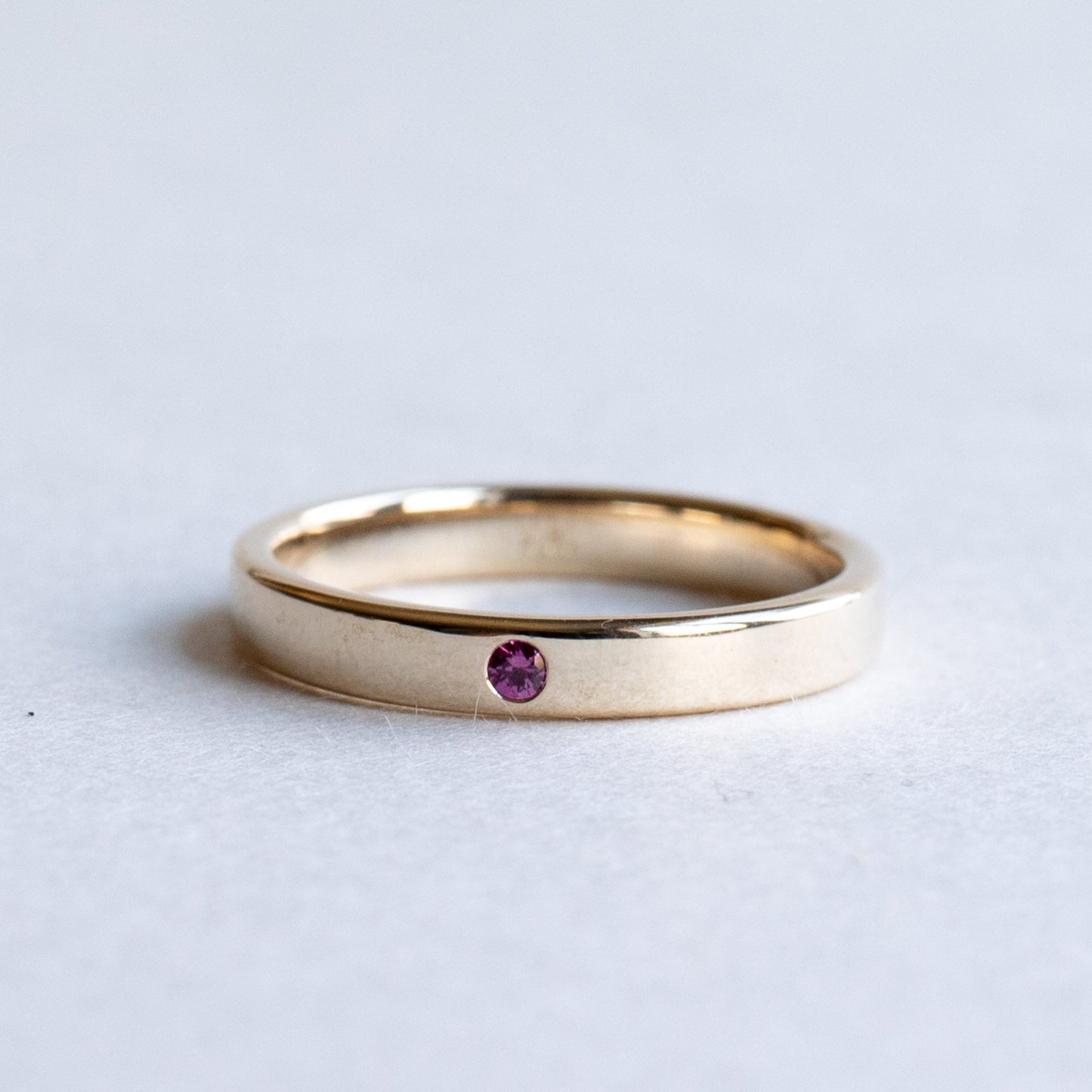 14K 3mm Ruby Band