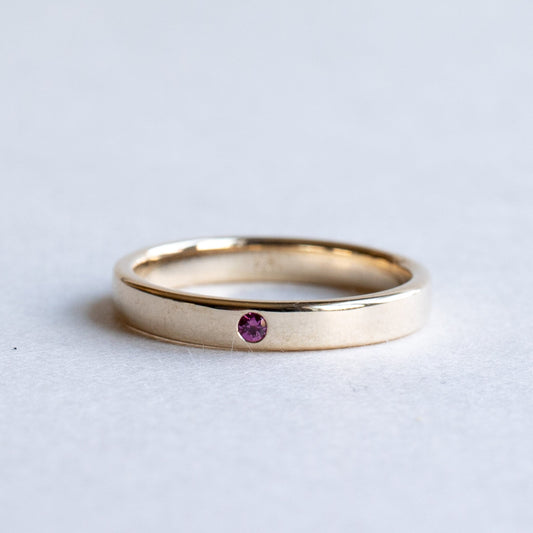 14K 3mm Ruby Band
