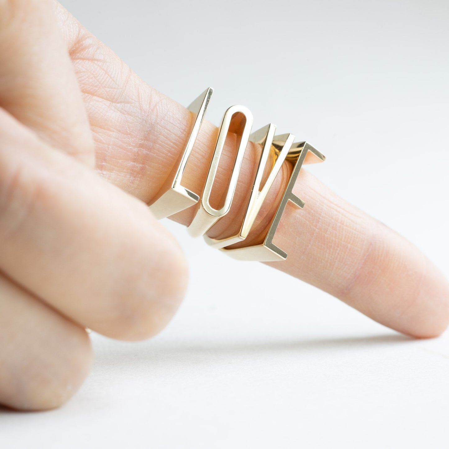 14K Letter Initial Ring