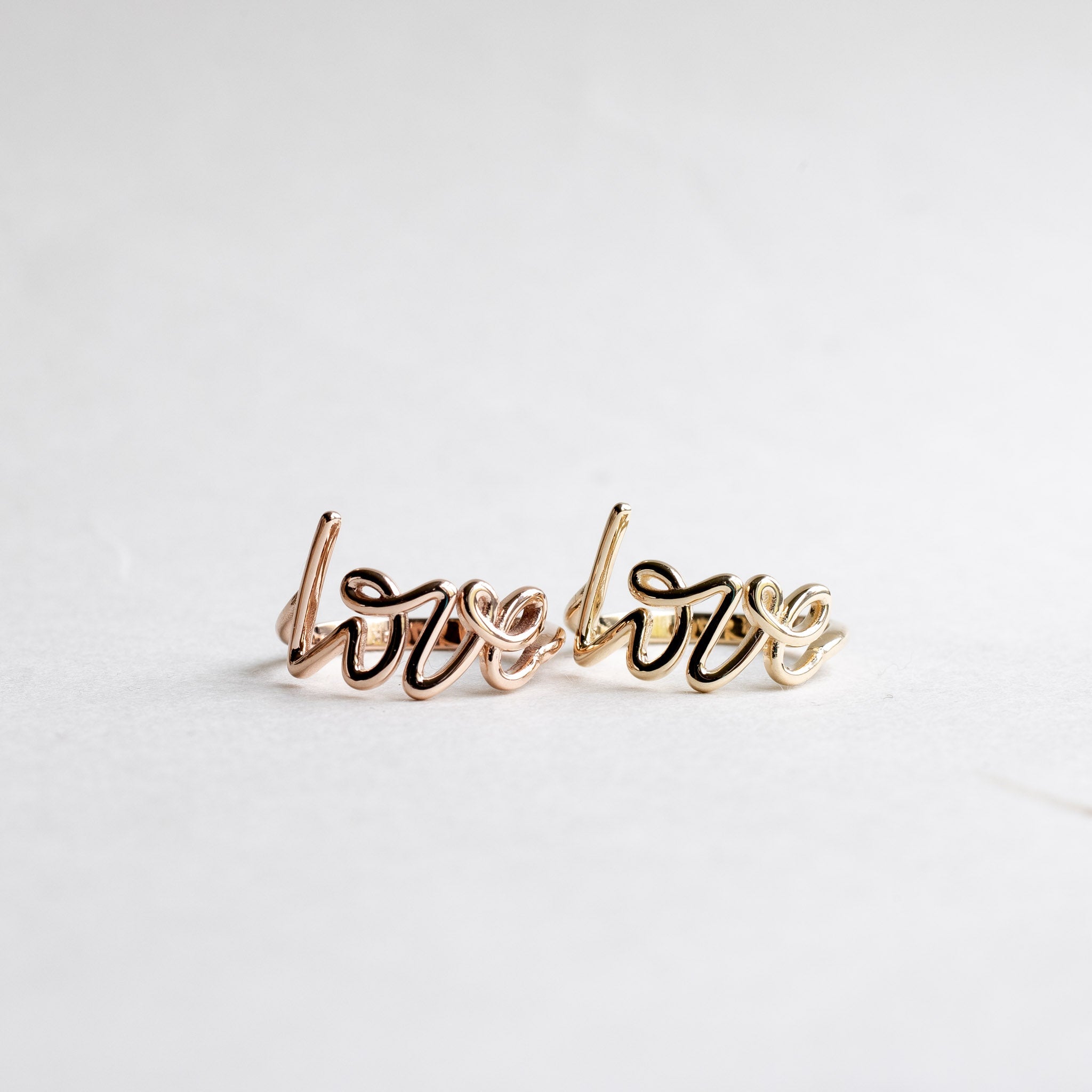 Gold Spellout Love Ring