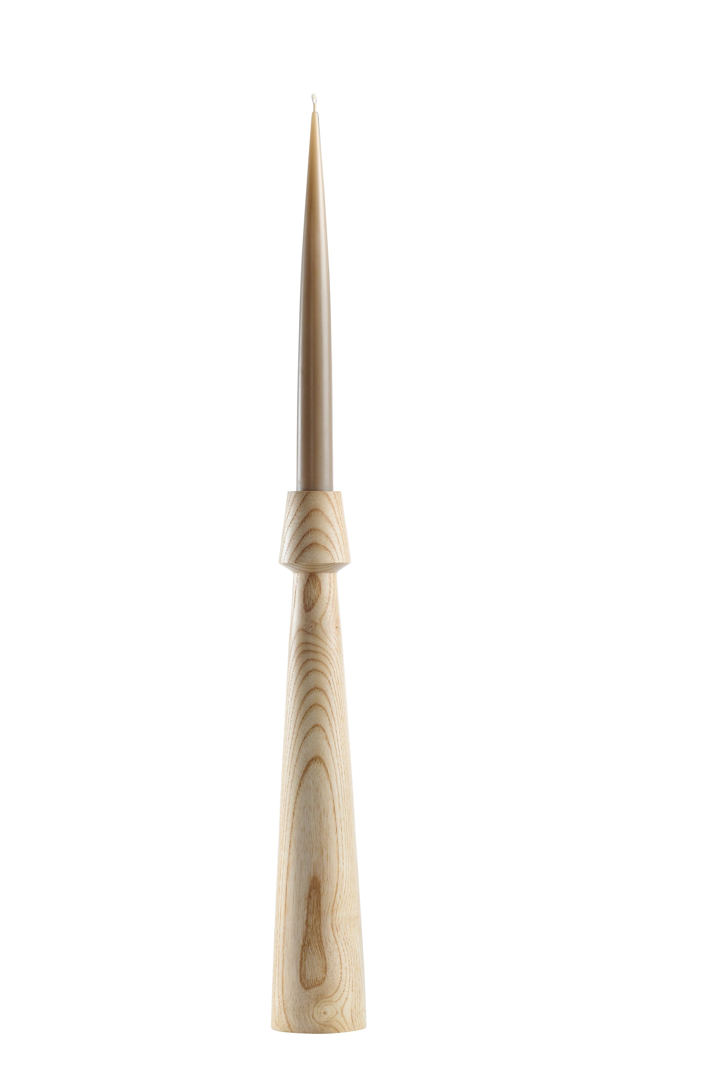 Hand-Carved Wooden Candle Holder