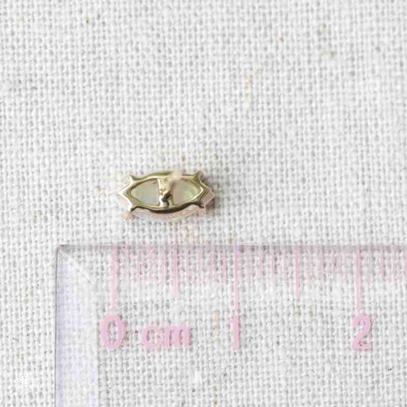 Dainty Marquise Cut Solid Opal Stud Earrings 14K Yellow Gold