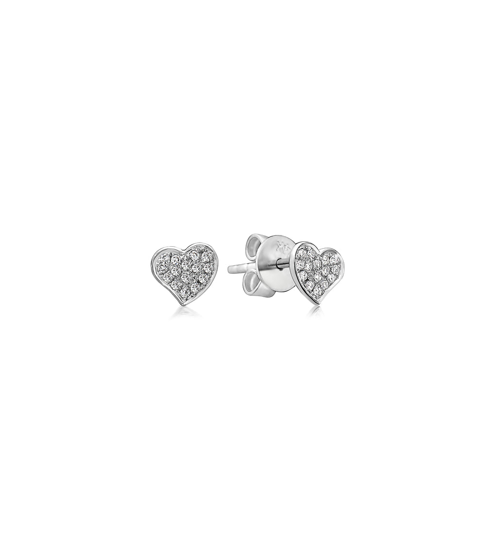 Diamond Heart Stud Earring