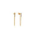Diamond Bar Chain Stud Earring