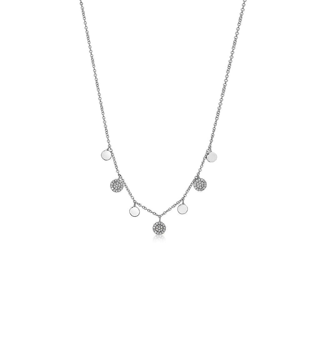 Diamond Charm Disc Necklace