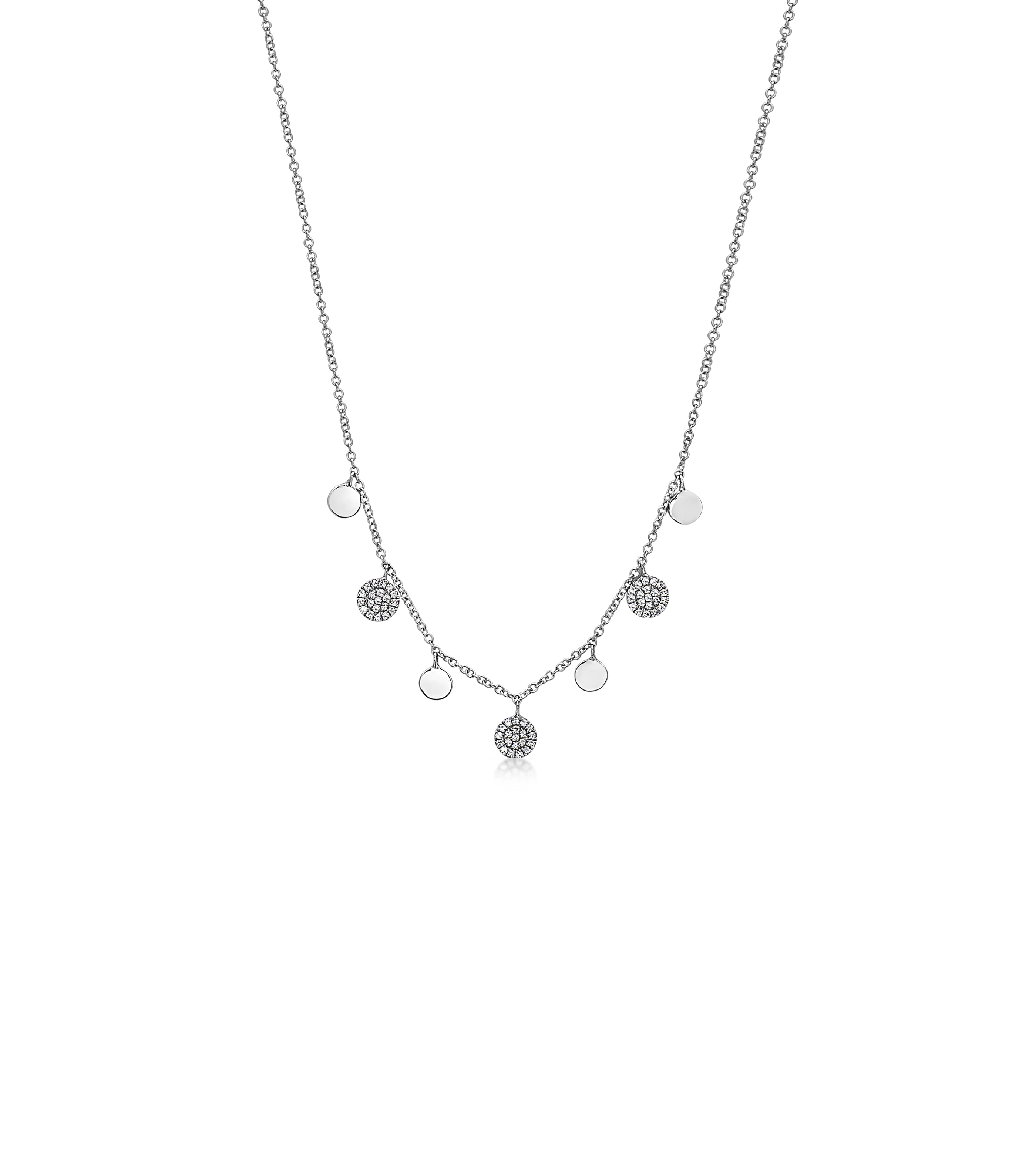 Diamond Charm Disc Necklace