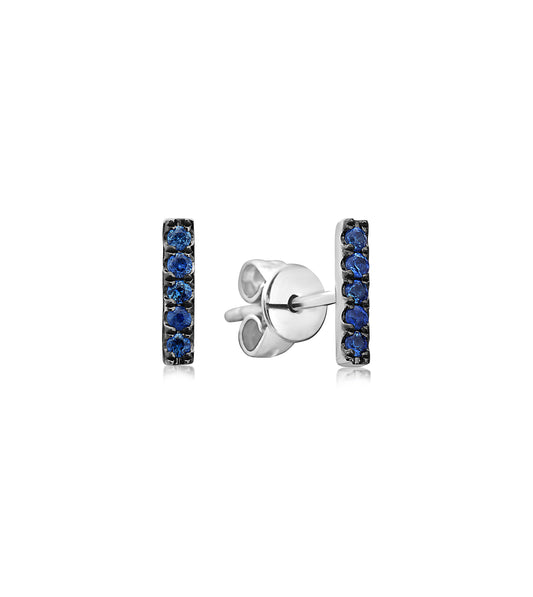 Sapphire Bar Stud Earring