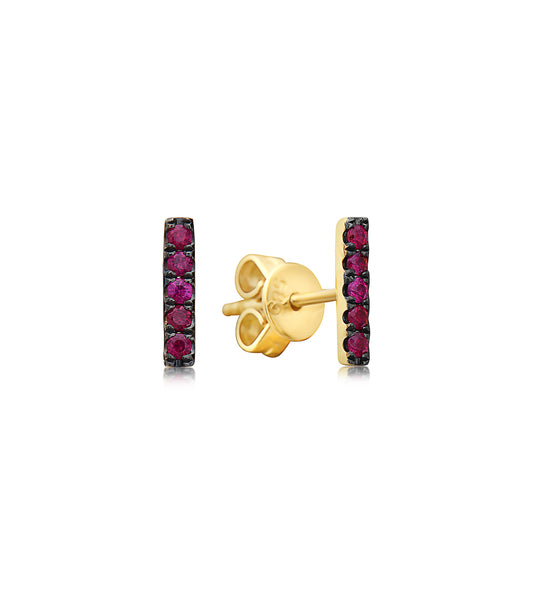 Ruby Bar Stud Earring