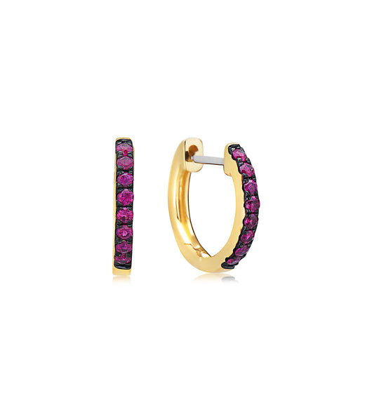 Ruby Huggie Earring