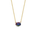 Sapphire and Rainbow Halo Necklace