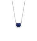 Sapphire Oval Halo Necklace