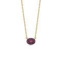 Ruby Oval Halo Necklace