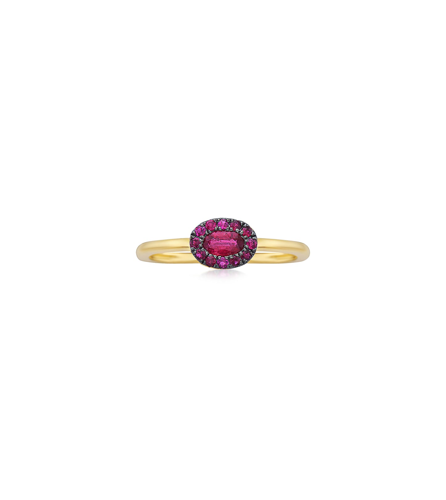 Ruby Oval Halo Ring