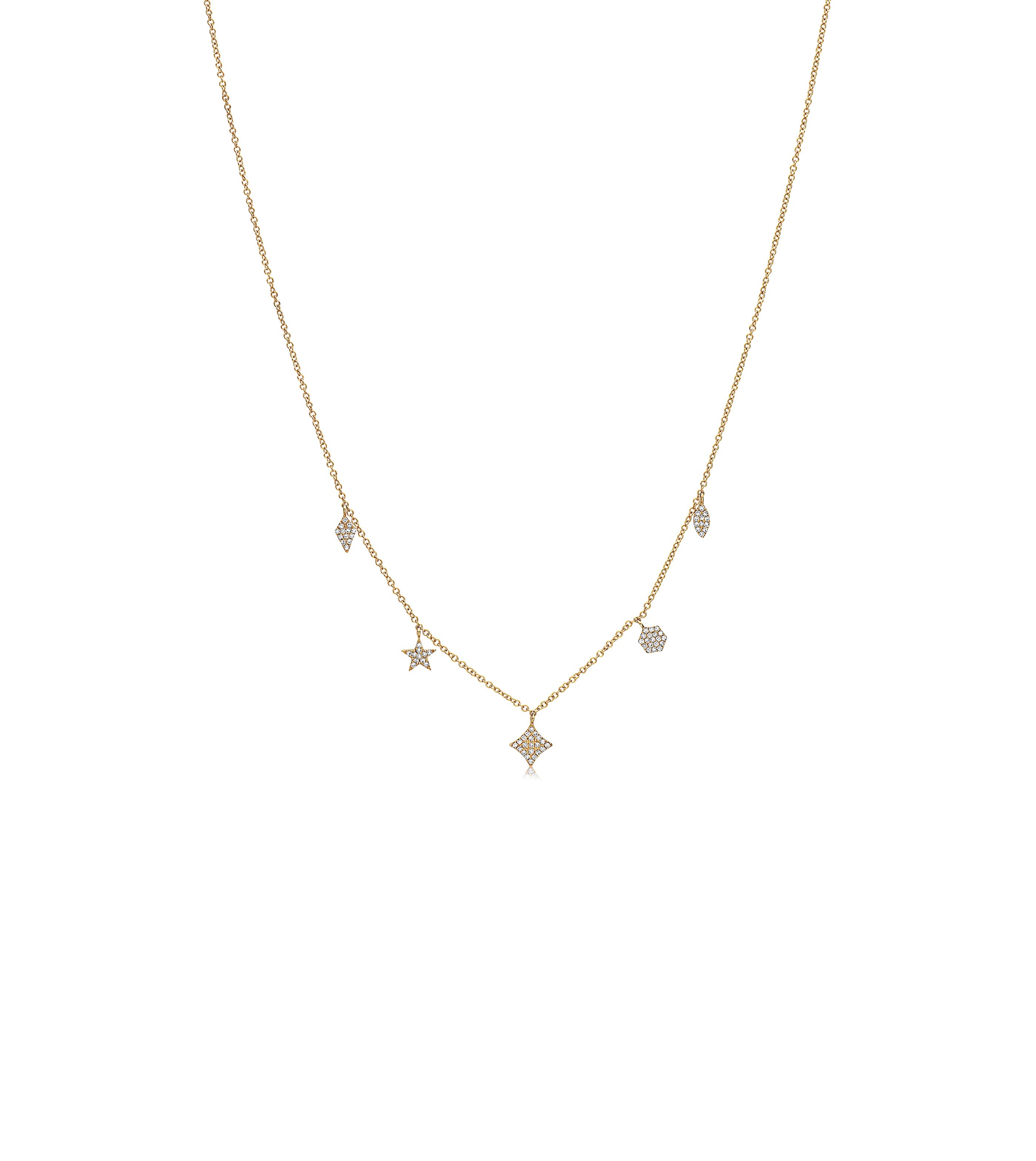 Diamond Mix Shape Dangle Necklace