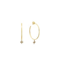 Diamond Firework Dangle Hoop Earring