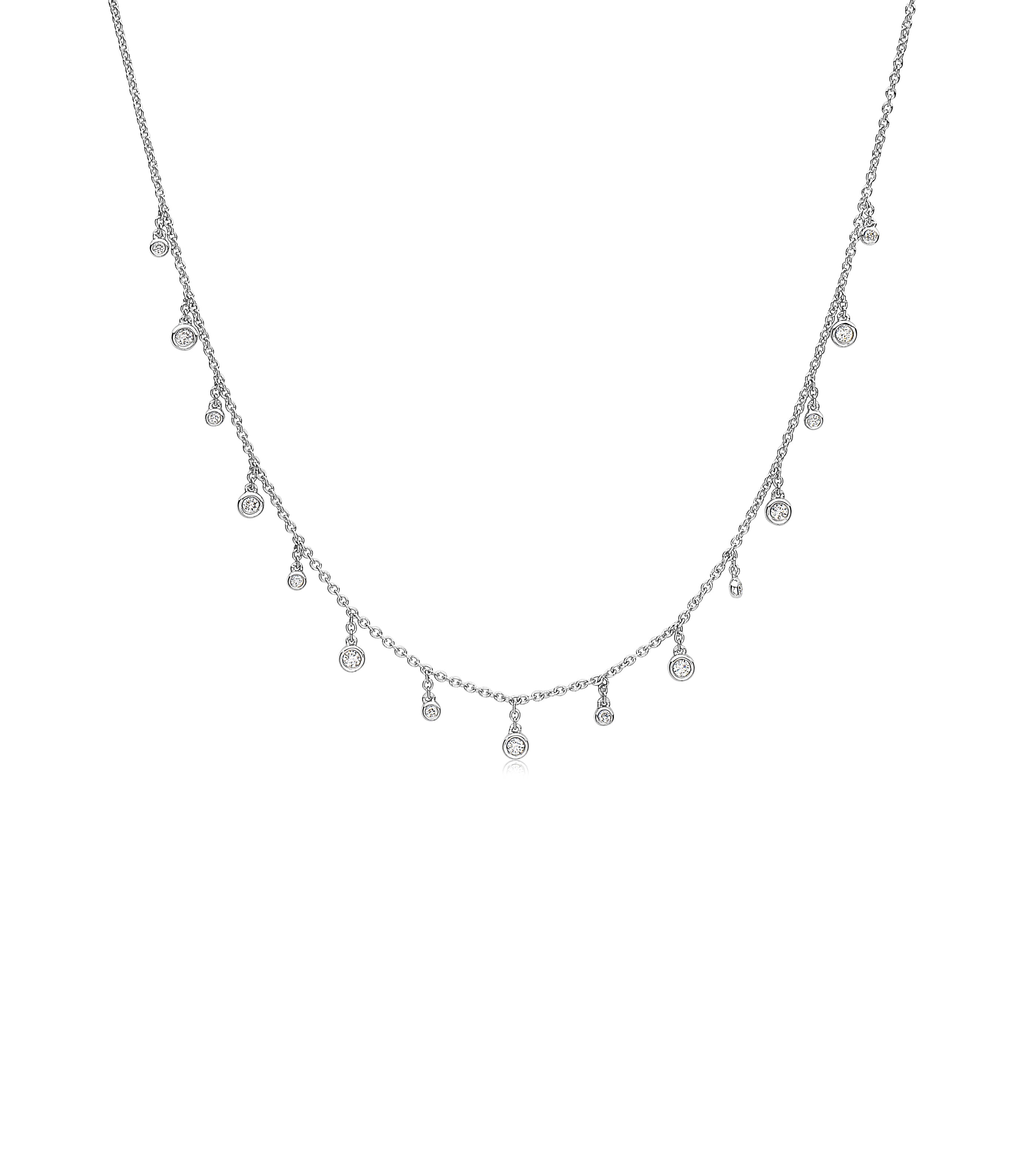 Diamond Round Dangle Necklace