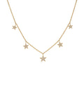 Diamond 5 Star Charm Necklace