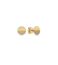 Diamond Half Disc Stud Earring