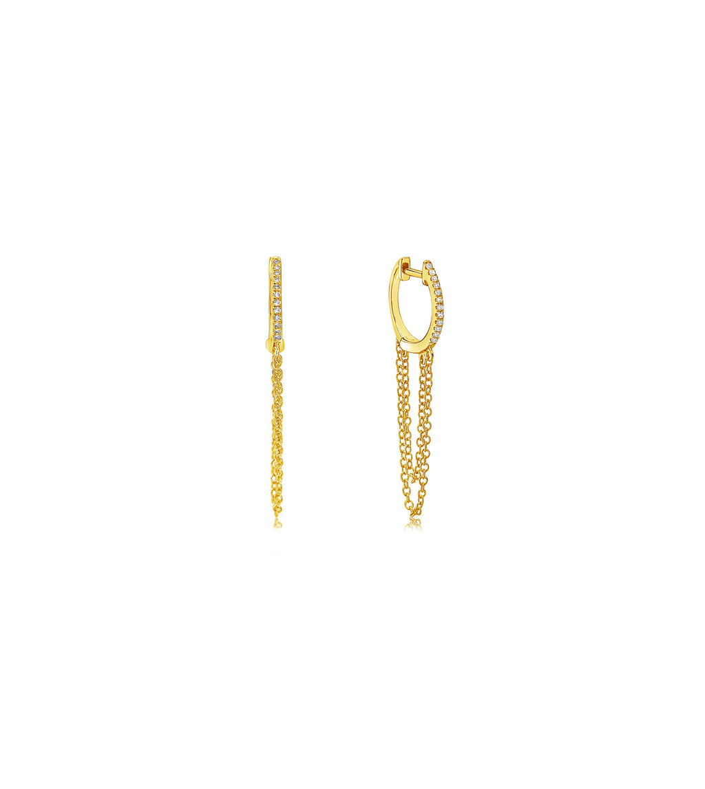 Diamond Huggie Chain Earring