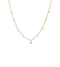 Diamond Star & Moon Charm Necklace