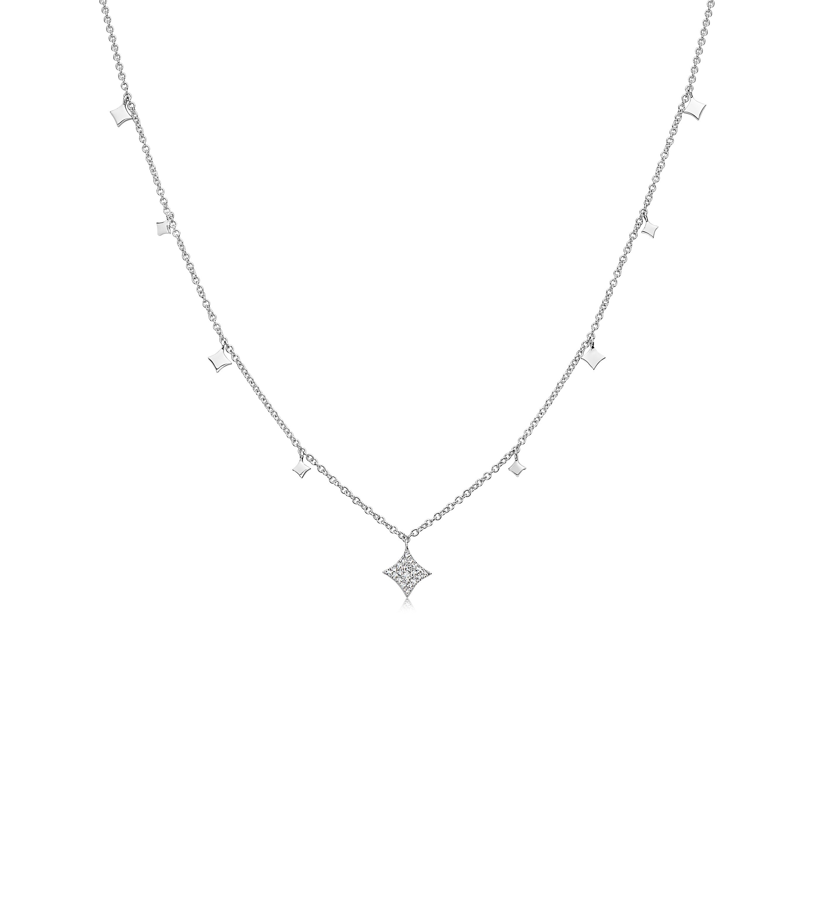 Diamond Firework Charm Necklace