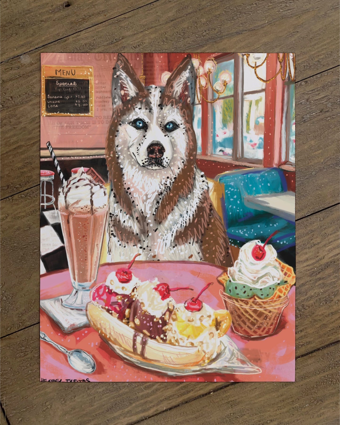 Husky - Build Your Own Pet Portrait Paper Print