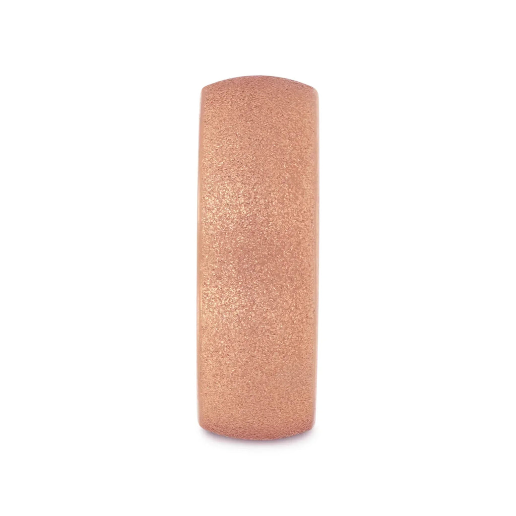 EMBER Domed Women's Rose Gold Plated Tungsten Carbide Ring with Sandblasted Crystalline Finish - 2mm