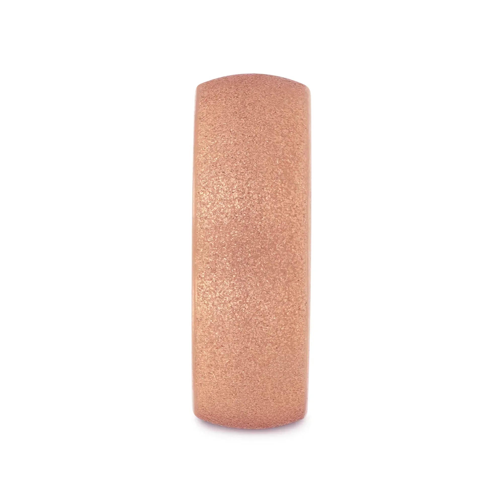 EMBER Domed Women's Rose Gold Plated Tungsten Carbide Ring with Sandblasted Crystalline Finish - 4mm