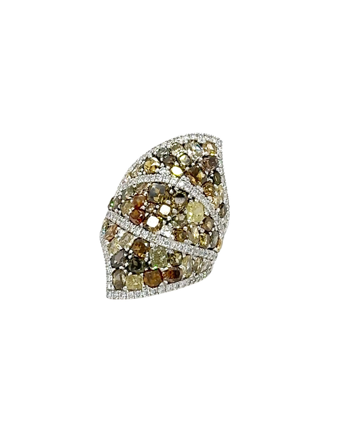 Multi Tone Cognac & Yellow Diamond Ring