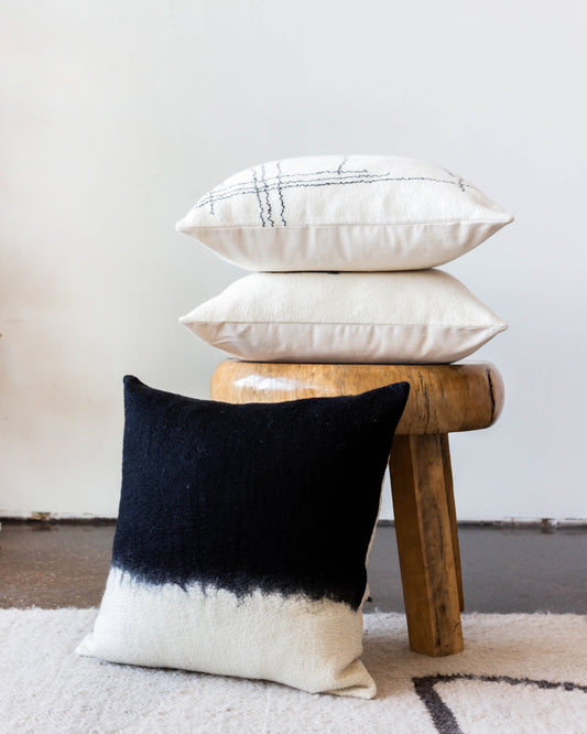 Eclipse Dip-Dyed Organic Wool Throw Pillow