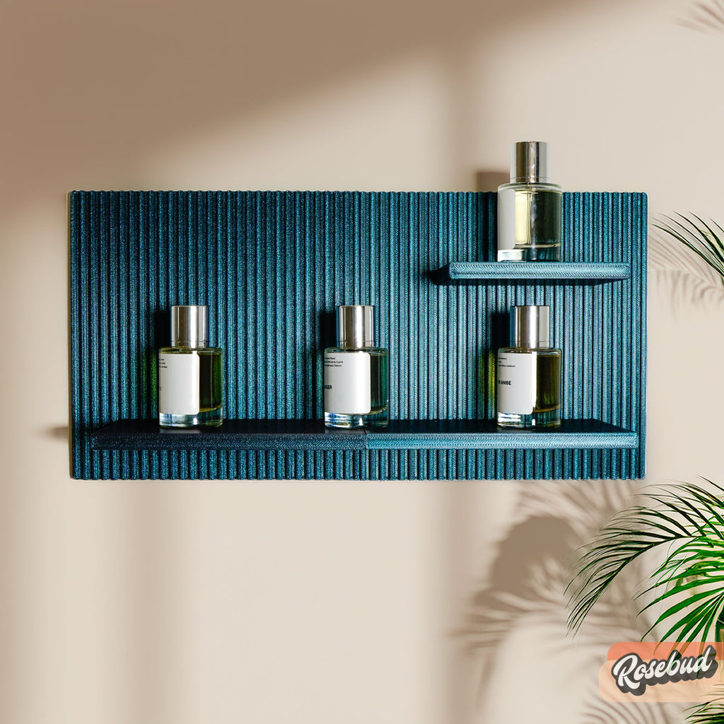 Modern Floating Wall Shelf, Unique Retro Home Decor, 3D Printed Perfume Display/Reed Diffuser Shelf, Wall Shelf Catchall, Hosting Decor Gift, EDGE