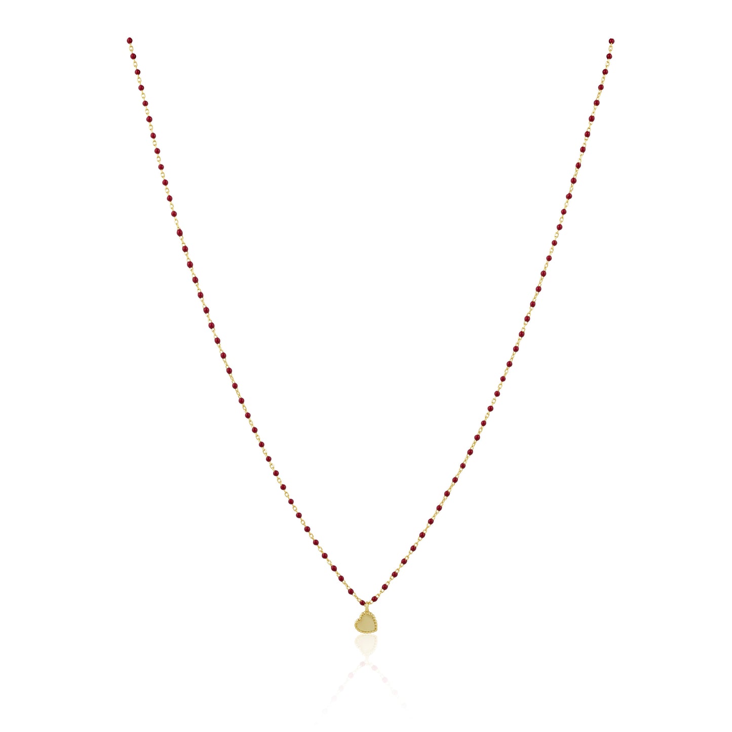 Elsa Mini Heart Necklace Red