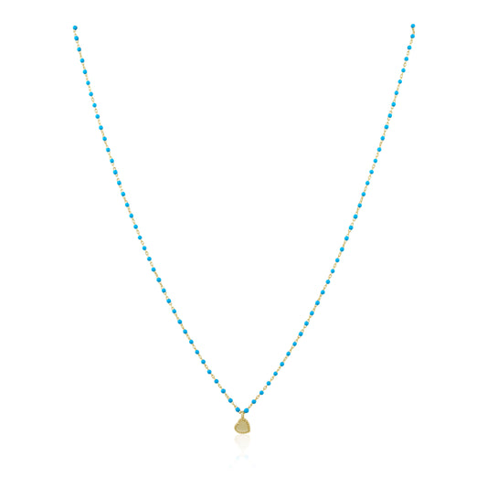 Elsa Mini Heart Necklace Turquoise
