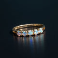 Eternity Australian Solid Opal Wedding Band 14K Yellow Gold
