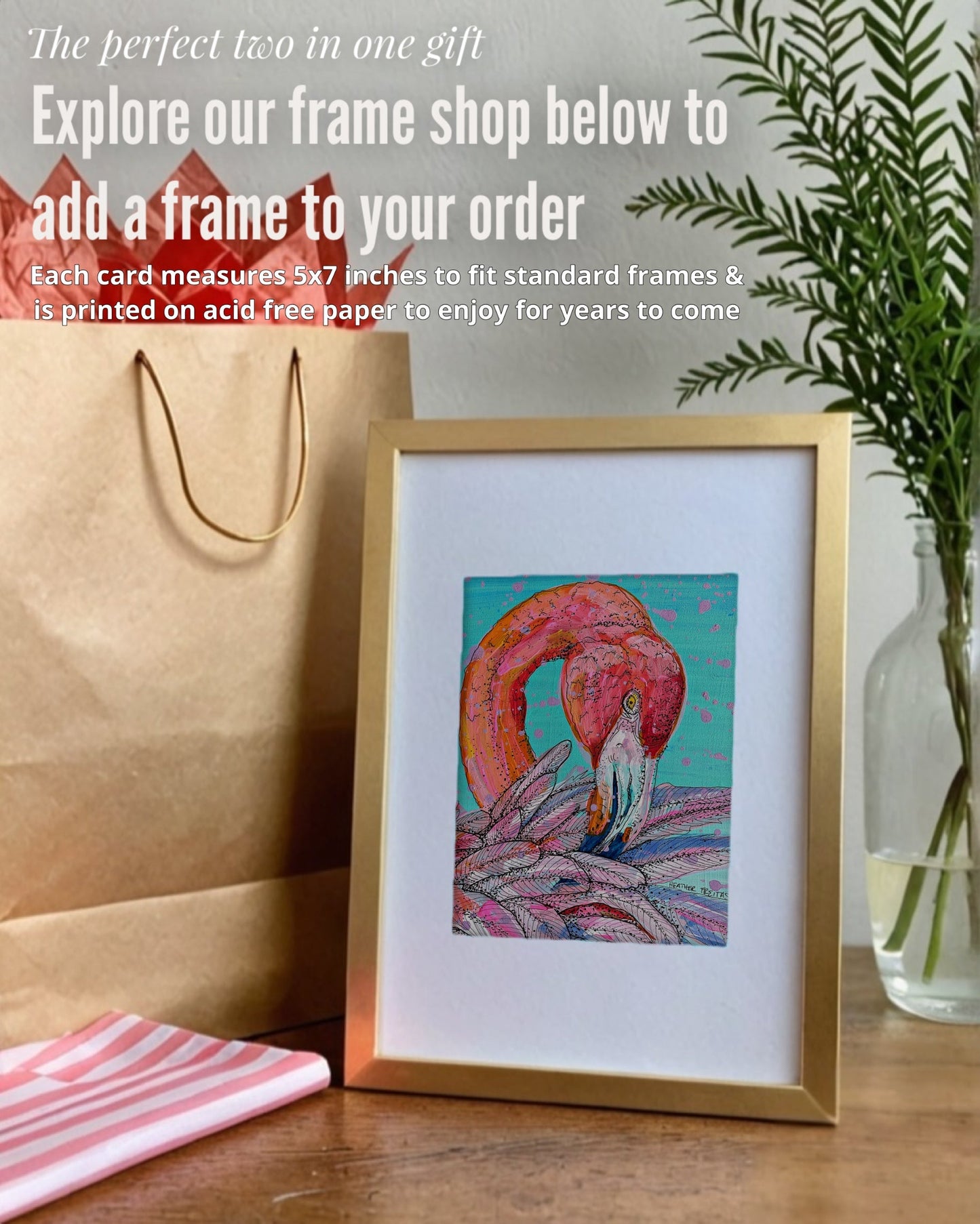 Garnet Flamingo - Greeting Card / Fine Art Print