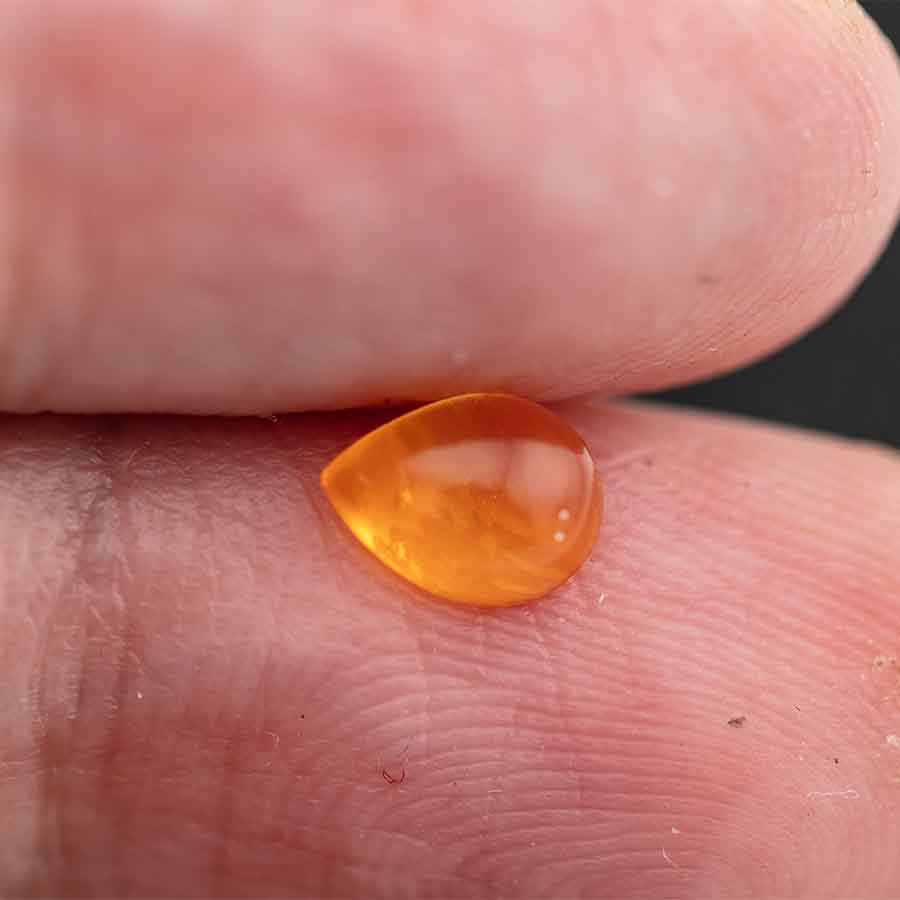 Cut Into Shape Mexican Fire Opal Set Three Pieces