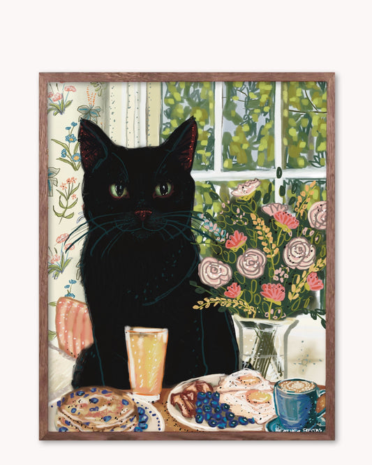 Black Cat - Build Your Pet Portrait Paper Print