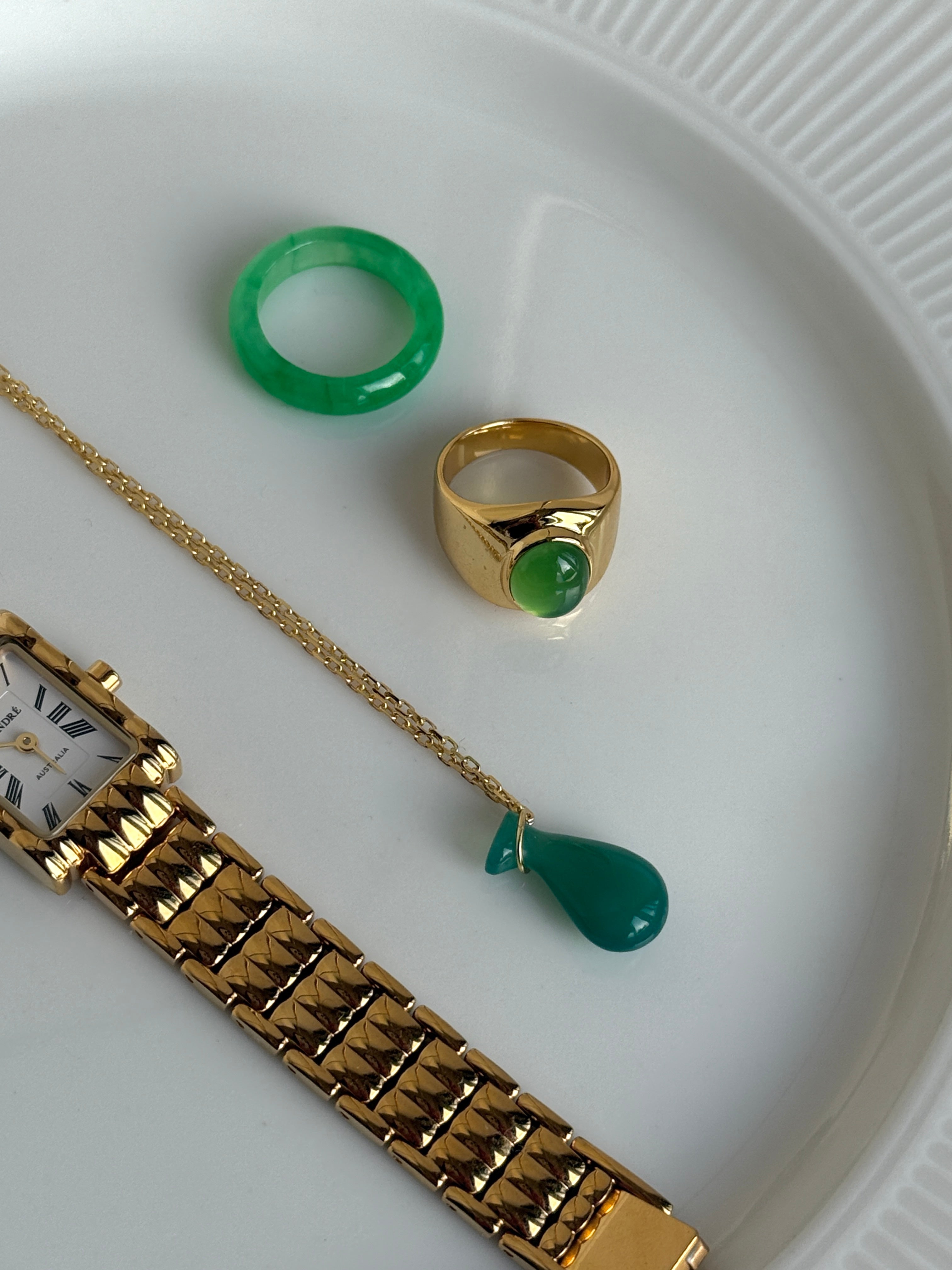 Fudai — Green Jade Stone Pendant Necklace